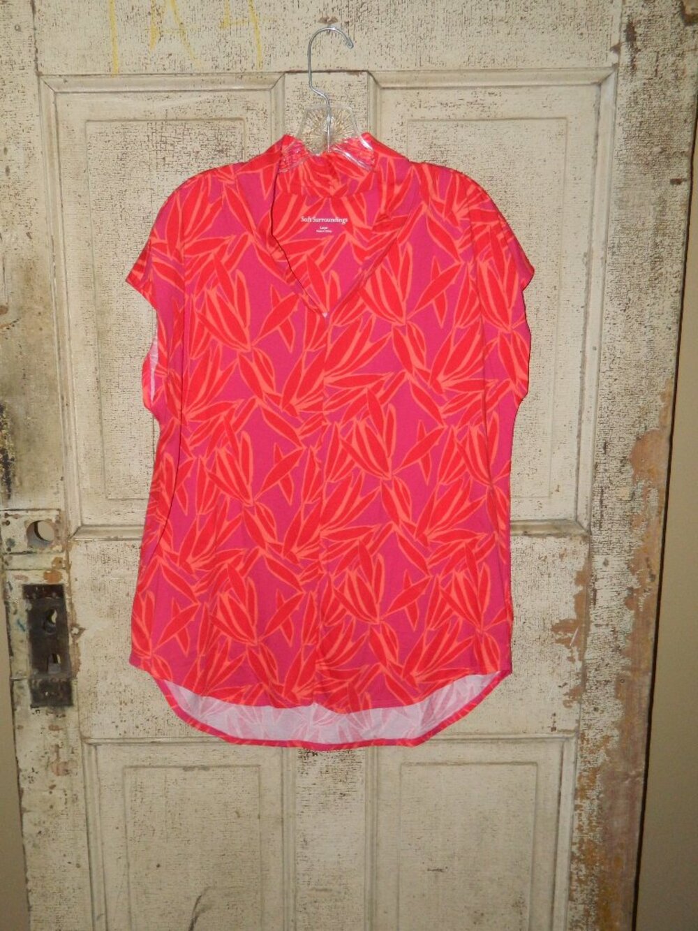 Soft Surroundings V Neck Sleeveless top Size L (JJ-35)